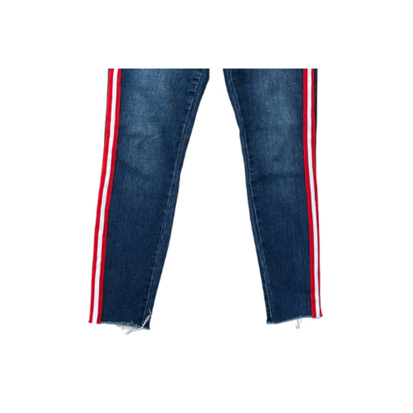 CP Jeans Stingray Skinny Ankle Red/White Stripes Denim Blue Women’s Size 5/27 - Picture 3 of 12